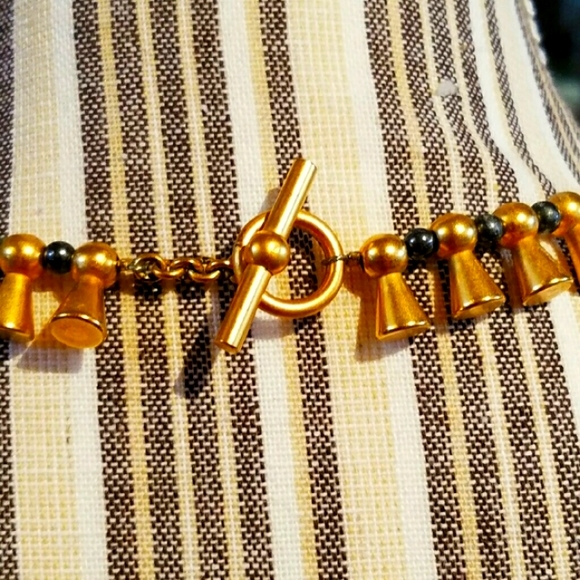 Victoria Varga Hematite Gold Toggle Choker - Picture 4 of 8
